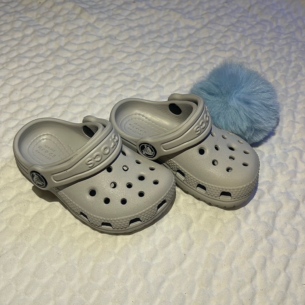 Grey boys crocs size 5c